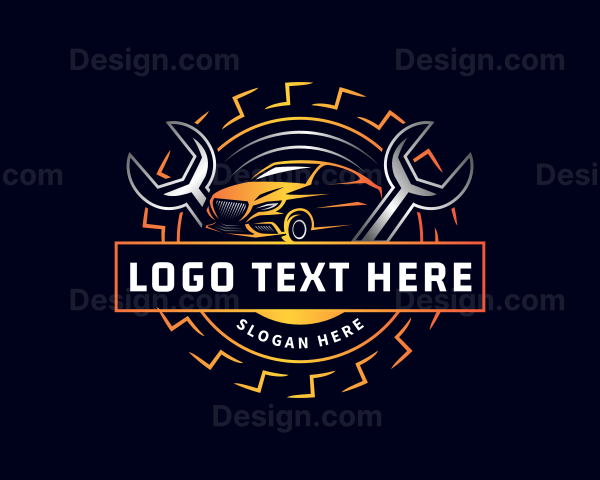 Car Wrench Mechanic Repair Logo