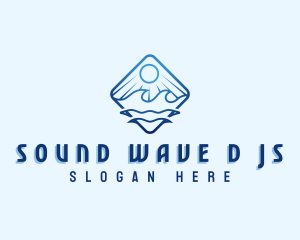 Beach Wave Sun logo design