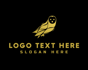 Golden Owl Bird logo