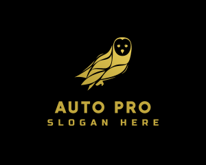 Golden Owl Bird Logo