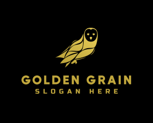 Golden Owl Bird logo design