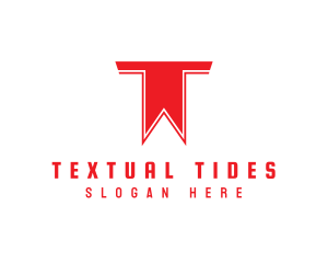 Bookmark Library Letter T logo