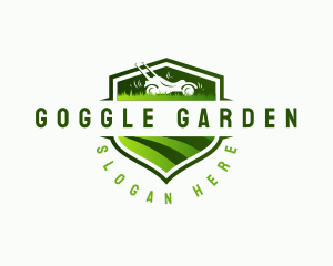 Lawn Mower Shield logo design