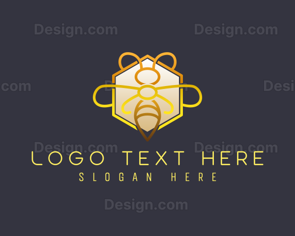 Elegant Hexagon Luxury Bee Logo