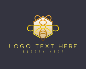 Elegant Hexagon Luxury Bee logo