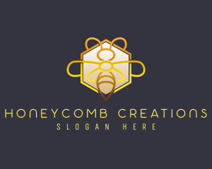 Elegant Hexagon Luxury Bee logo