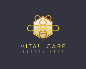 Elegant Hexagon Luxury Bee logo