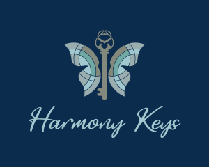 Butterfly Insect Key logo design