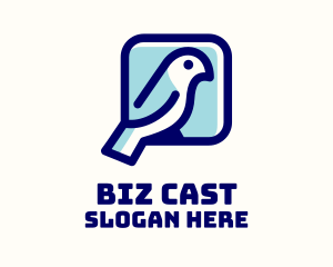 Blue Sparrow Bird  Logo