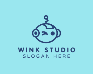 Robot Wink Game logo design