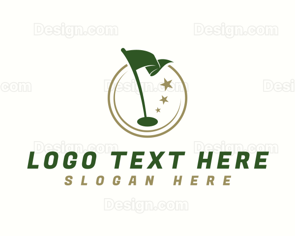 Golf Flagstick Hole Logo