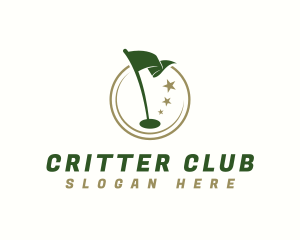 Golf Flagstick Hole logo design