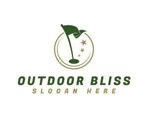 Golf Flagstick Hole logo design