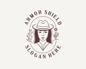 Woman Cowgirl Saloon Logo