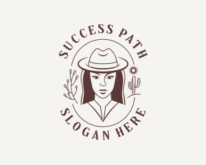 Woman Cowgirl Saloon Logo