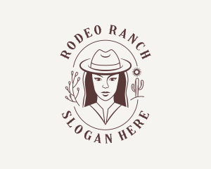 Woman Cowgirl Saloon logo design