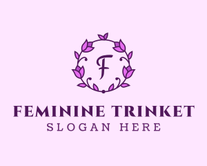 Pink Feminine Flower logo design