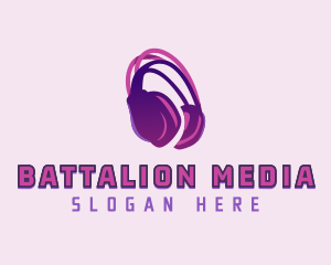 Headphones Media Music logo design