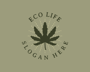 Organic Marijuana Leaf logo design