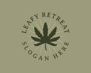 Organic Marijuana Leaf logo design