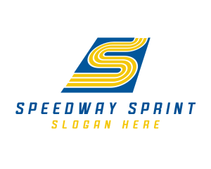 Racing Race Track Letter S logo design