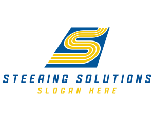 Racing Race Track Letter S logo design