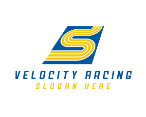 Racing Race Track Letter S logo