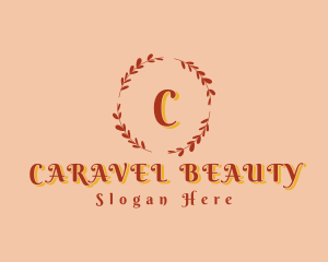 Retro Floral Beauty Wreath logo design