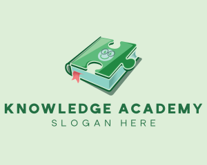 Puzzle Book Knowledge logo design