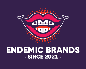 Happy Smile Braces Lips logo design