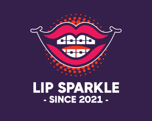 Happy Smile Braces Lips logo design