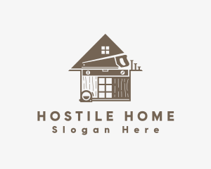 Home Construction Nail Hammer logo design