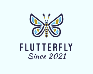 Garden Butterfly Insect logo design