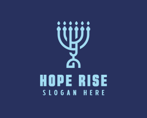 Candelabrum Jewish Candle logo