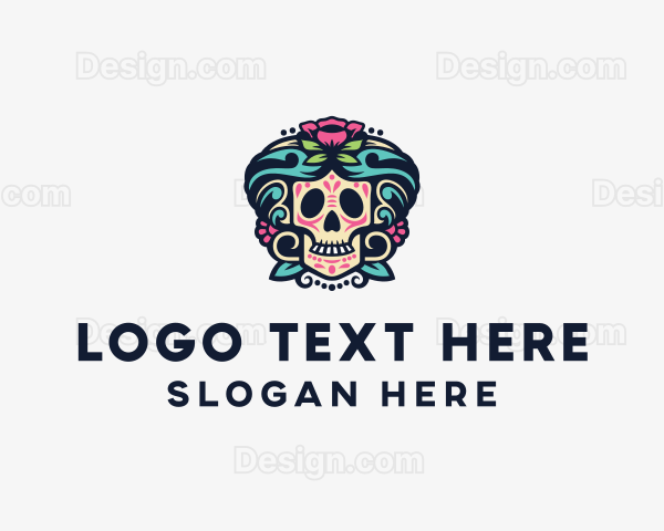 Rose Sugar Skull Logo