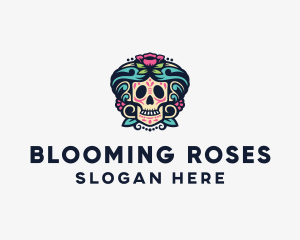 Rose Sugar Skull logo design