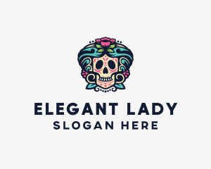 Rose Sugar Skull logo design