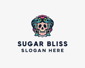 Rose Sugar Skull logo design