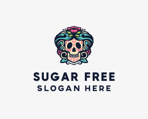 Rose Sugar Skull logo design