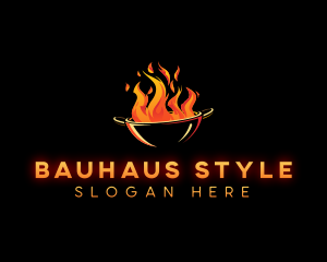 Flaming Wok Cooking logo design