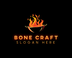 Flaming Wok Cooking logo design