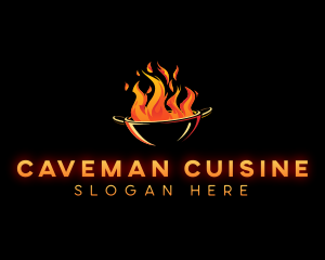 Flaming Wok Cooking logo design