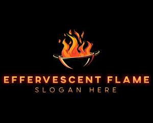 Flaming Wok Cooking logo design