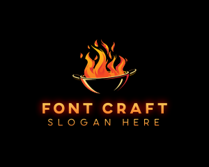 Flaming Wok Cooking logo design