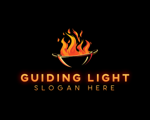 Flaming Wok Cooking logo design