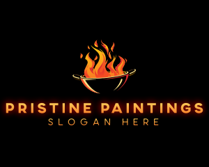 Flaming Wok Cooking logo design