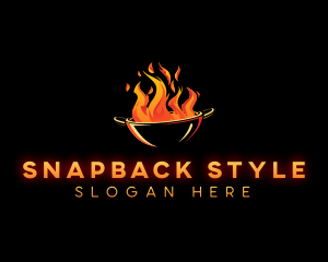 Flaming Wok Cooking logo design