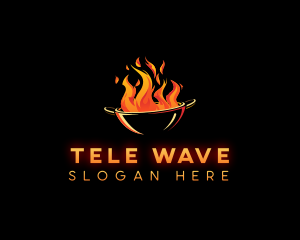 Flaming Wok Cooking logo design