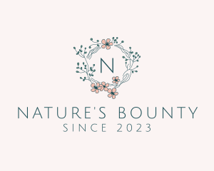 Flower Vine Nature Garland logo design