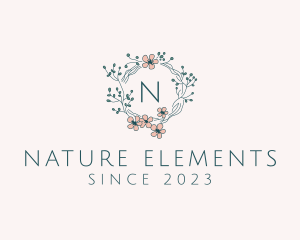 Flower Vine Nature Garland logo design